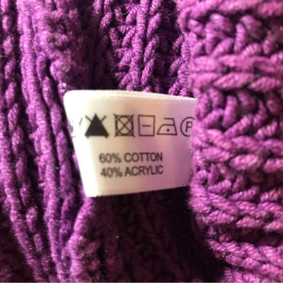 Lisa Todd Shabby Chic Raw-Edge sweater S Purple Pop distressed frayed - Picture 5 of 5